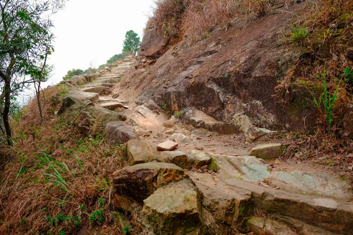 The steps get more irregular and slippery as it reaches Sunset Peak.